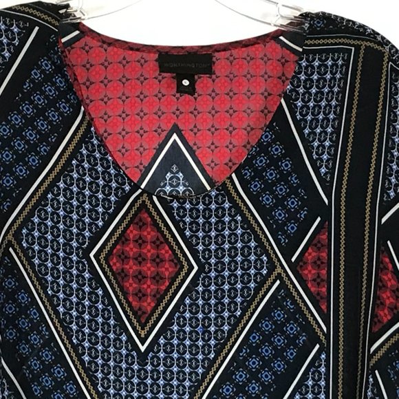 😀 3 for $20 Worthington Geoprint Silky Blouse Top - Picture 2 of 3